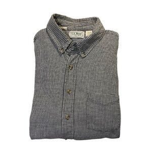 Vintage L.L. Bean Flannel Button Up Shirt XL Plaid 100% Cotton USA